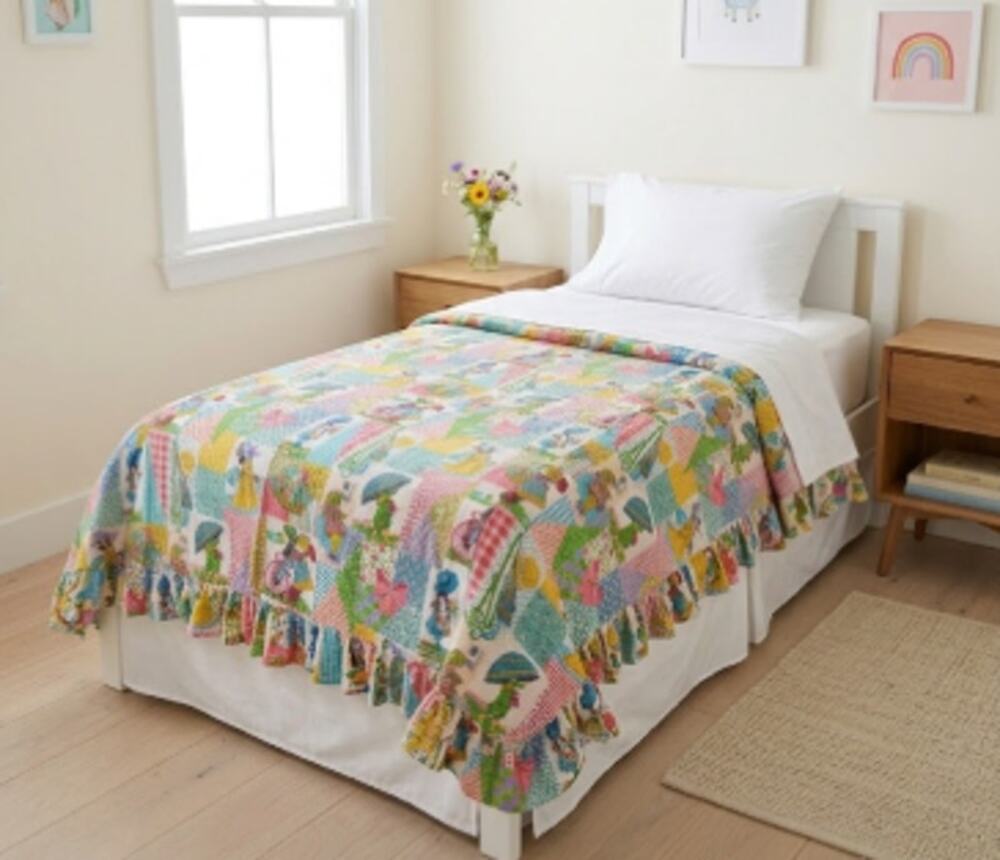 Holly Hobbie Vintage Twin Flat Sheet 70s Cottagecore Prairie Farmhouse Bedding